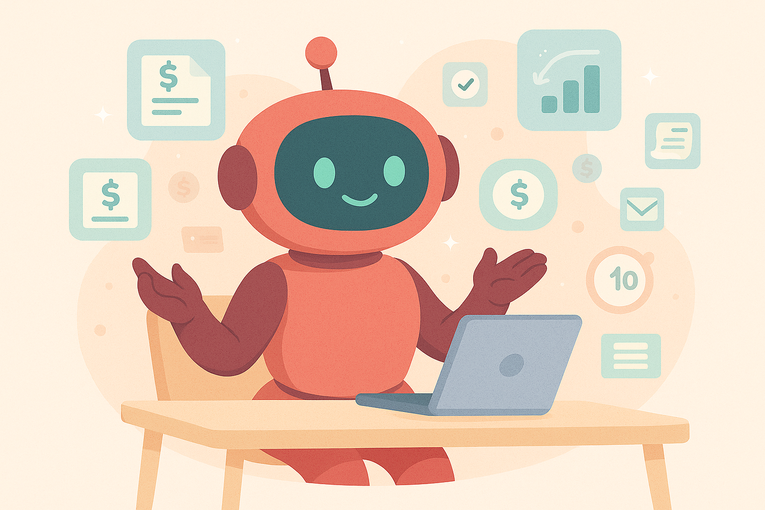 AI robot managing finance automation, decision intelligence workflows, and strategic financial operations for modern CFOs